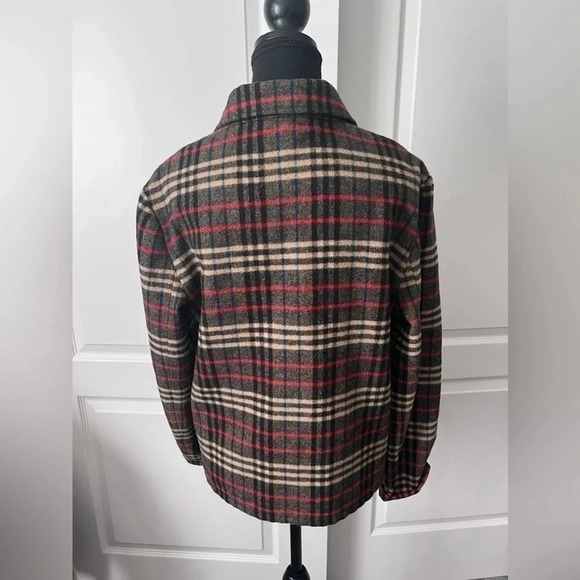 Evan Picone | Vintage Wool Blend Dark Plaid Button Up Blazer | Size 12 - Picture 4 of 8